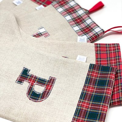 Calcetín de Navidad personalizado con inicial