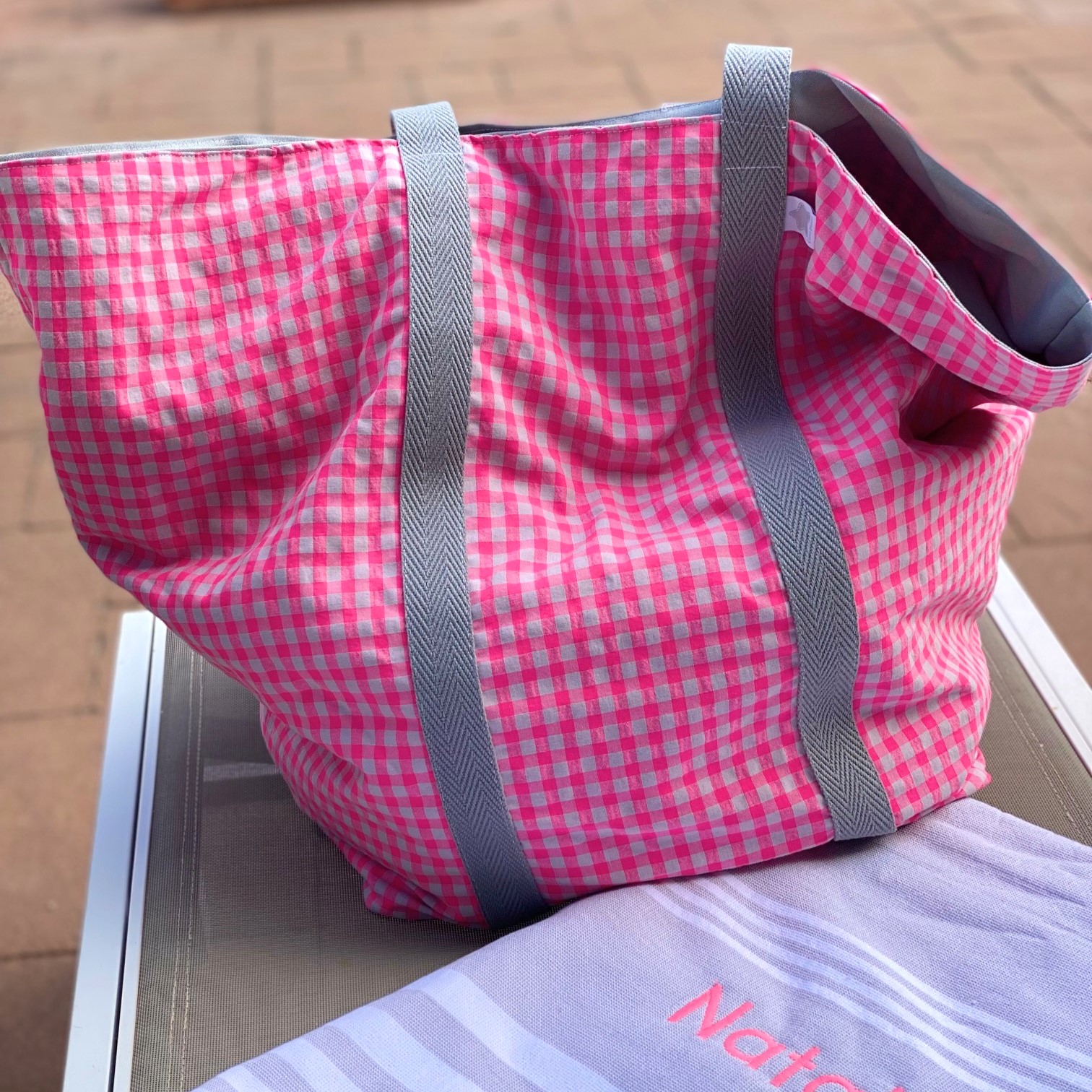 Bolsa XL playa personalizada en tela diseño exclusivo Cotó Blanc