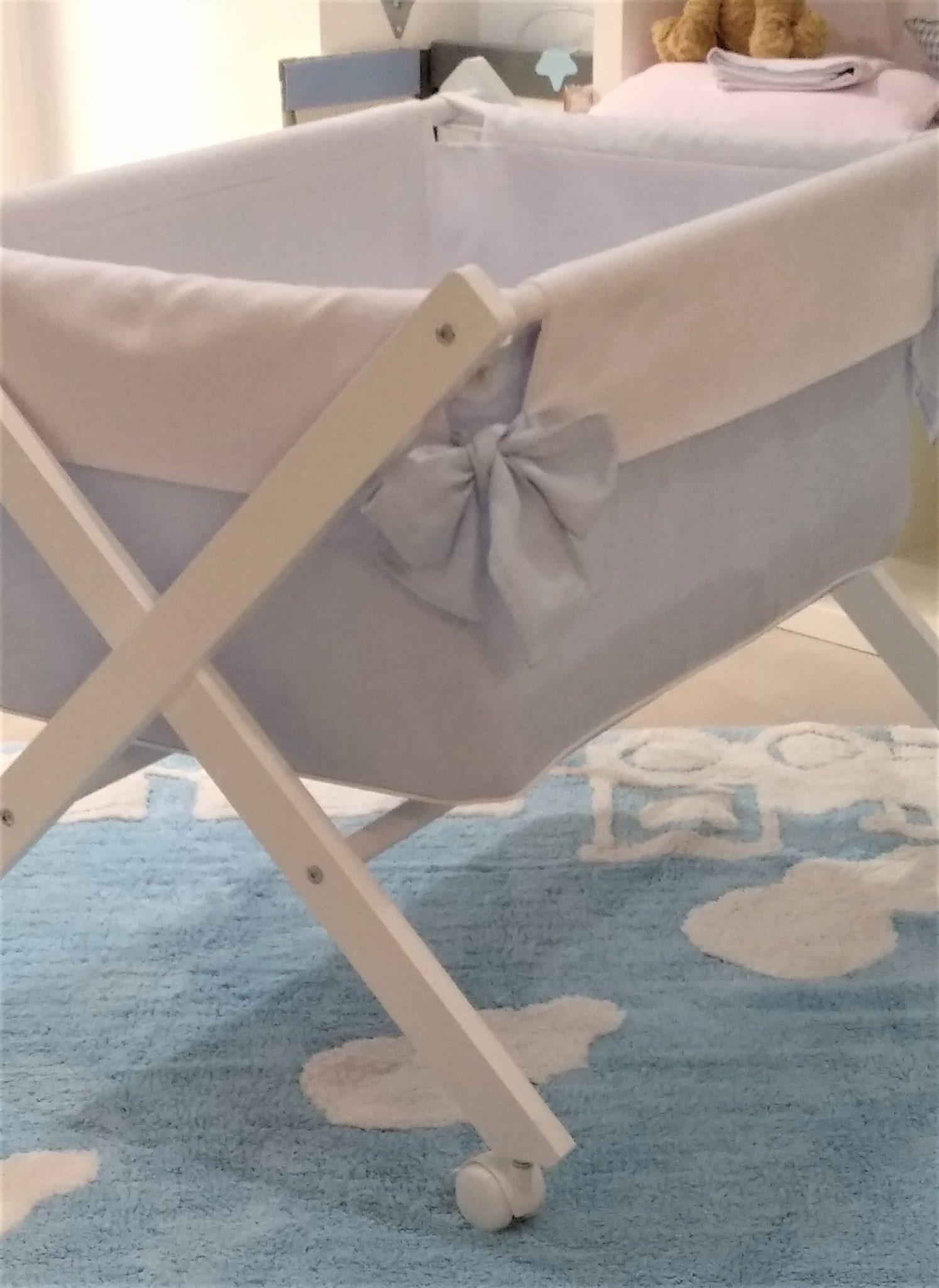 Moisés de tijera o mini cuna para recién nacido. Diseño Cotó Blanc